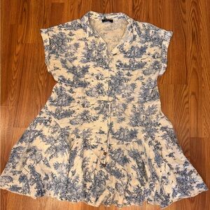 Blue and White Floral Dress